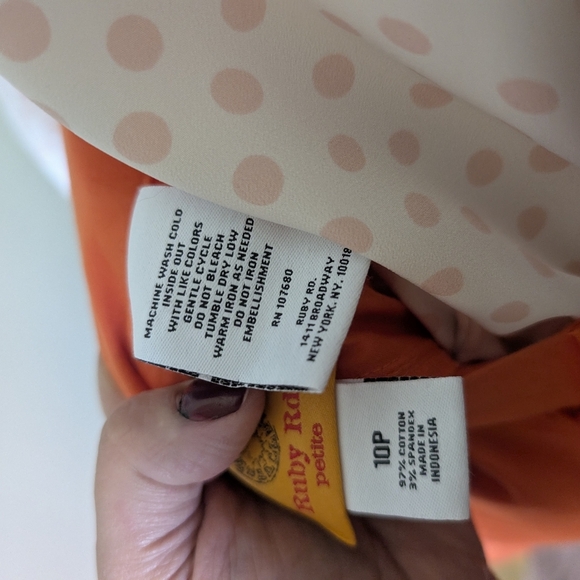 Ruby Rd. Women's Size 10P Orange Pedal Pushers Pants - Picture 10 of 11